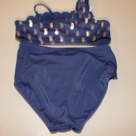 Blue & Silver 2 Pcs Justice Bikini Swimsuit Size 14 - Picture 8 of 11